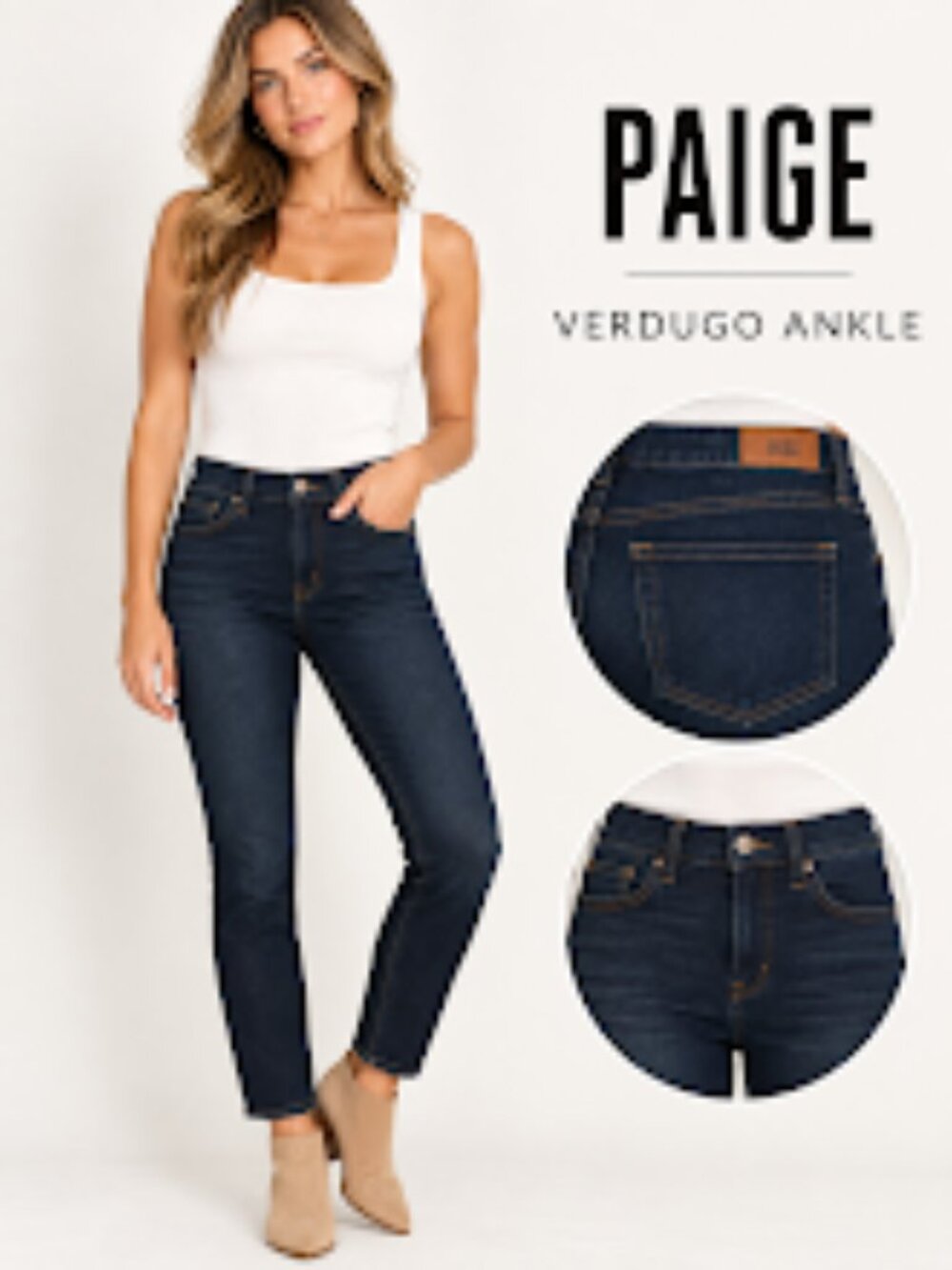 PAIGE Verdugo Ankle Skinny Jeans - Dark Wash